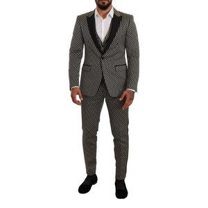 Dolce & Gabbana Black White Check 3 Piece Set MARTINI Suit